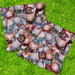 Vintage 90s Christmas Cat Pot Holders - Set of 2
